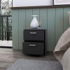 Caleb Black 2-Drawer Nightstand - as Pic