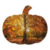 "Autumn Leaves " By Artisan Martin Podt Printed on Wooden Pumpkin Wall Art - as Pic