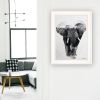 "Elephant Walk" by Andreas Lie, Ready to Hang Framed Print, White Frame - as Pic