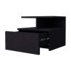 Mason Black 1-Drawer Floating Nightstand - as Pic