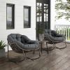 Outdoor Rattan Rocking Chair,Padded Cushion Rocker Recliner Chair Outdoor for Front Porch, Living Room, Patio, Garden, Grey - as Pic