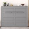 Full Size Murphy Bed Wall Bed,Gray - as Pic