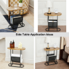 Acacia Oval Small Side Tables Living Room Small Space With Magazines Organizer Storage Space - as Pic