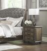 Traditional Vintage Style 1pc Nightstand of 3 Drawers Metal Hardware Weathered Pecan Finish Classic Bedroom Furniture - as Pic
