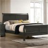 Classic Contemporary California King Size Bed Gray Louis Phillipe Solidwood 1pc Bed Bedroom Sleigh Bed - as Pic