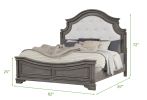 Grace King 5 Pc Bedroom Set in Gray - as Pic