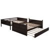 Full Over Full Bunk Bed with Twin Size Trundle, Espresso (old sku: LP000250AAP ) - as pic