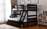 Twin over Full Bunk Bed with Storage - Espresso(OLD SKU :LP000022AAP) - as pic