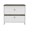 Marion 2-Drawer Nightstand White and Dark Brown - as Pic