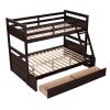 Twin over Full Bunk Bed with Storage - Espresso(OLD SKU :LP000022AAP) - as pic
