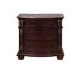 1Pc Traditional Style End Table 3-Drawer Nightstand with Marble Top Rich Brown Cherry Finish Solid Wood Wooden Bedroom - as Pic