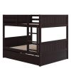 Full Over Full Bunk Bed with Twin Size Trundle, Espresso (old sku: LP000250AAP ) - as pic