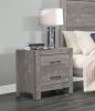 Rustic Style Gray Finish 1pc Nightstand of 2x Drawers Transitional Design Bedroom Furniture - as Pic