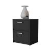 Caleb Black 2-Drawer Nightstand - as Pic