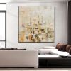 Handmade Oil Painting Color Block Gold Leaf Living Room Decoration Painting Abstract Painting Home Hanging Painting Wall Art - 60x60cm - 01
