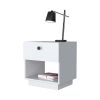 Ethan White 1-Drawer Nightstand - as Pic