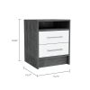 Rowley 2-Drawer 1-Shelf Rectangle Nightstand Smokey Oak and White - as Pic