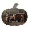 "Spooky Crew" By Artisan Lori Deiter Printed on Wooden Pumpkin Wall Art - as Pic