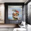 Hand Painted Oil Painting Canoe oil Paintings Nordic Seascape-Hand-Painted- Colorful Boats Oil Painting-Wall Art Handmade- For Home Decoration - 120x1