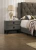Bedroom Furniture Contemporary Look Grey Color Nightstand Drawers Bed Side Table plywood - as Pic