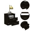 Brookeline 2-Drawer 1-Shelf Rectangle Nightstand Black Wengue - as Pic