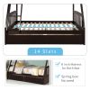 TOPMAX Solid Wood Twin Over Full Bunk Bed with Two Storage Drawers, Espresso - as Pic