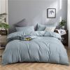 Simple Style Bedding 4 Piece Quilt Cover Sheet Pillowcase Cotton Spring Summer Autumn Winter Solid Two-color Student Dormitory - dark green - 150x200c