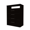 Elwood 2 Piece Bedroom Set, Drawer Dresser + Shoe Rack, Black - Black