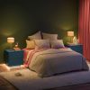 Nightstands LED Side Tables Bedroom Modern End Tables with 2 Drawers for Living Room Bedroom Blue - as Pic