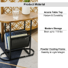 Acacia Oval Small Side Tables Living Room Small Space With Magazines Organizer Storage Space - as Pic
