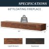 60" Rustic Wood Fireplace Mantel, Wall-Mounted & Floating Shelf for Home Decor - as Pic