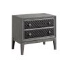 Modern Styling Bedroom 1pc Nightstand of 2 Drawers Faux Leather Upholstered Gray Classic Design Wooden Furniture - as Pic