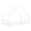 Twin Size Metal House Bed, White - as Pic