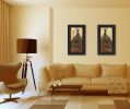 "Peacock Collection" 2-Piece Vignette By John Jones, Printed Wall Art, Ready To Hang Framed Poster, Black Frame - as Pic