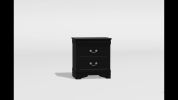 1pc Nightstand Black Louis Philippe Solid wood English Dovetail Construction Antique Nickle Hanging Pulls - as Pic