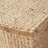 Rectangular Curve Water Hyacinth Woven Wicker Trunk with Handles - 26" x 19" x 14" - Natural Brown - For Clothes, Toys, Magazines and Book Storage - a