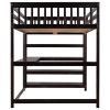 Full Size Loft Bed with Storage Shelves and Under-bed Desk, Espresso(OLD SKU:SM000246AAP-1) - as pic