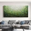 Handmade Large Abstract Oil Painting on Canvas;  Original Textured Boho Wall Art Green Fancy Acrylic Painting Modern Living Room Home Decor - 90X120cm