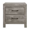 Rustic Style Gray Finish 1pc Nightstand of 2x Drawers Transitional Design Bedroom Furniture - as Pic