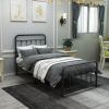 Metal Platform Bed Frame with Headboard No Box Spring Needed Twin BLACK - as Pic