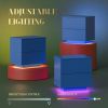 Nightstands LED Side Tables Bedroom Modern End Tables with 2 Drawers for Living Room Bedroom Blue - as Pic