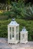 Wooden Candle Lantern Decorative, Hurricane Lantern Holder Decor for Indoor Outdoor, Home Garden Wedding - as Pic