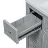 36" Bathroom Vanity with Sink Combo, One Cabinet and Six Drawers, Solid Wood and MDF Board, Grey - as Pic