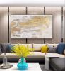 Handmade Gold Foil Abstract Oil Painting Top Selling Wall Art Modern Black and White Color Picture Canvas Home Decor For Living Room No Frame - 100x15