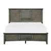 Cool Gray Finish 1pc Full Size Bed Louvered Panel Headboard Footboard Transitional Style Bedroom Wooden Furniture - as Pic