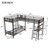 L-Shaped Twin over Twin Bunk Bed with Twin Size Loft Bed with Desk and Shelf ,Brown - as pic