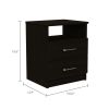Brookeline 2-Drawer 1-Shelf Rectangle Nightstand Black Wengue - as Pic