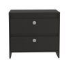 Heritage Rectangle 2-Drawer Nightstand Black Wengue - as Pic