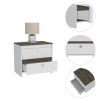 Marion 2-Drawer Nightstand White and Dark Brown - as Pic
