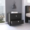 Heritage Rectangle 2-Drawer Nightstand Black Wengue - as Pic